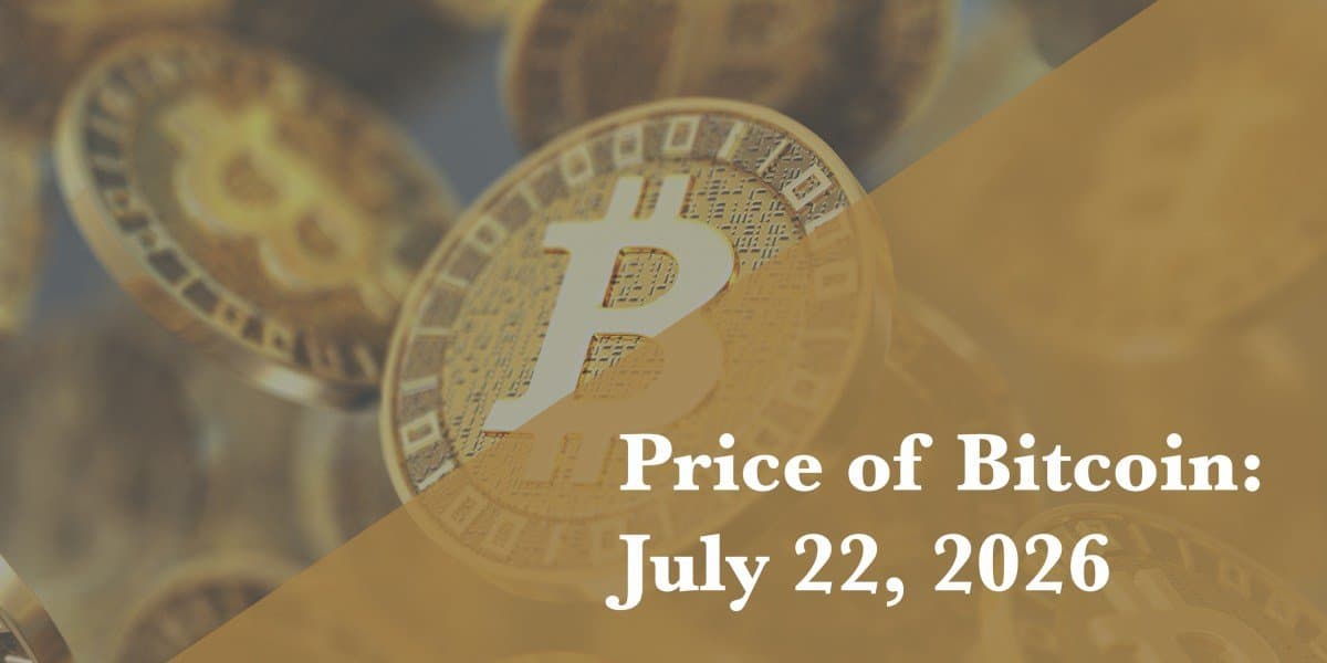 Current price of Bitcoin for July 22, 2026
