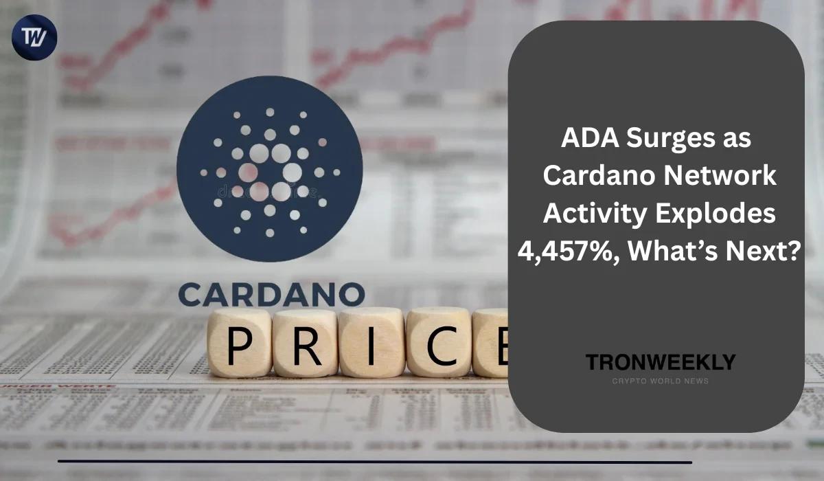 ADA Surges as Cardano Network Activity Explodes 4,457%, What’s Next?